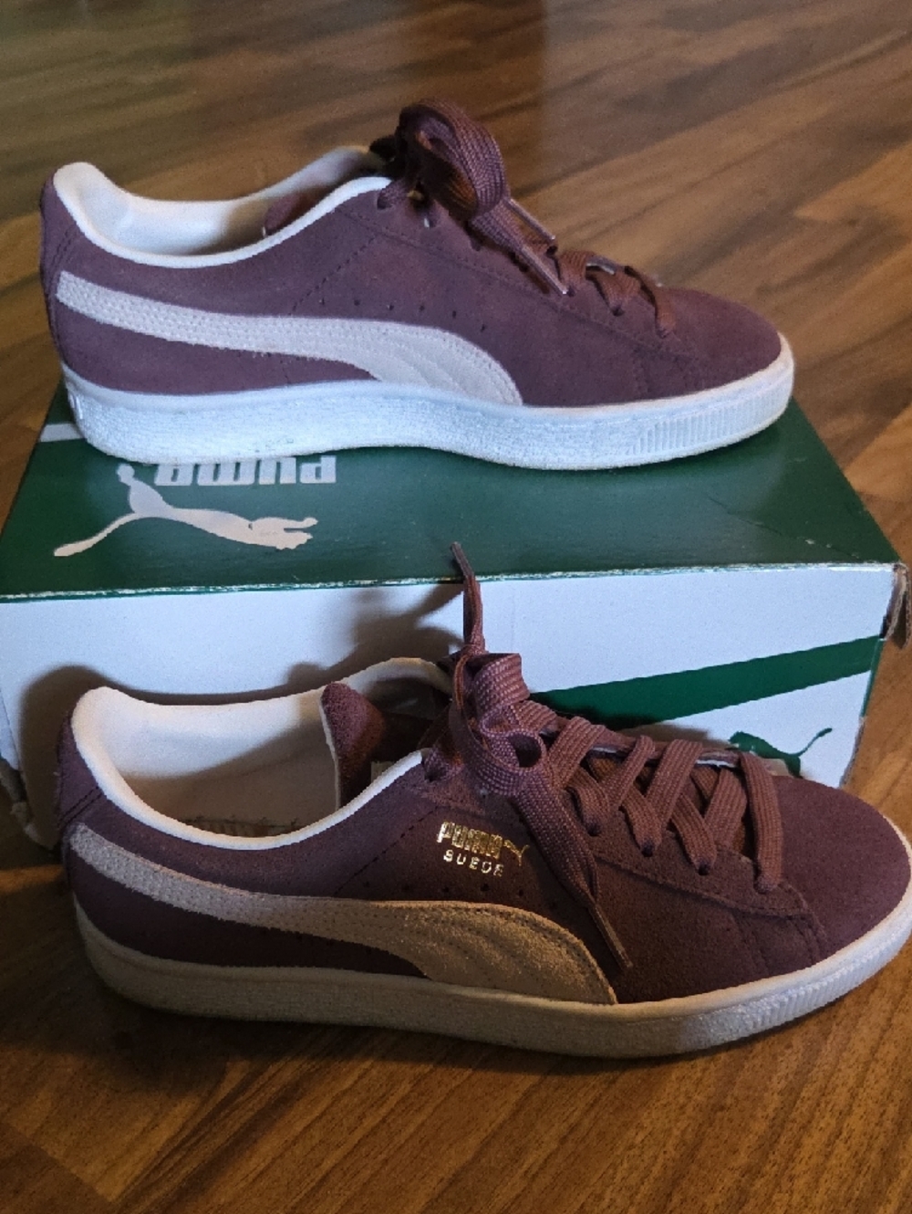 Puma Suede Sneakers in Mauve and White - Picture 6 of 6